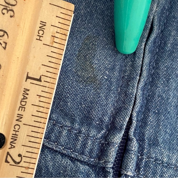 Vintage Pellini Blues petites women's 6P Denim Dress Tie Vest Floral Embroidery - Picture 13 of 16